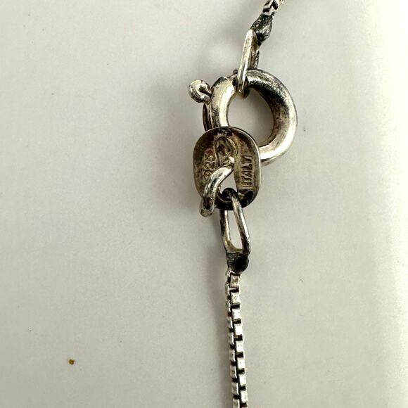 Michael Anthony Necklace 10k Gold Silver Angel Of Hope Pendant Vintage Box Chain - Picture 5 of 10